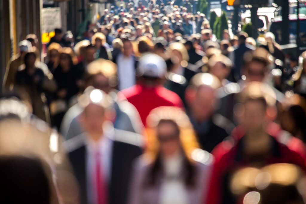 people walking in the street 